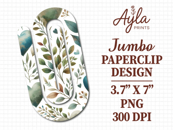 Boho Floral Leaf Jumbo Paperclip Design: A Versatile Digital Asset for Creative Professionals