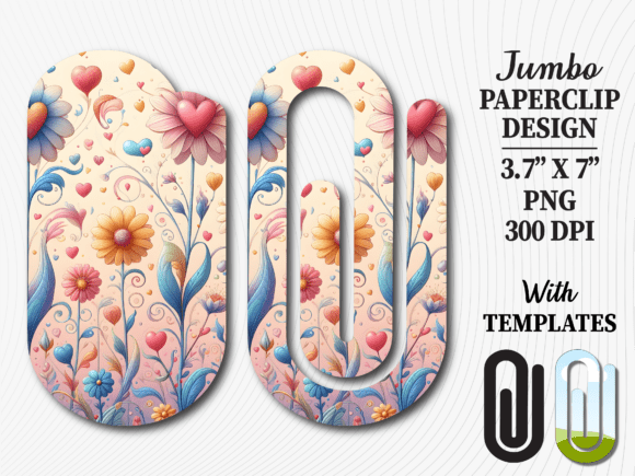 Boho Floral Wildflower Jumbo Paperclip