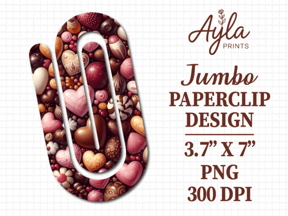 Chocolate Candy Heart Jumbo Paperclip Design
