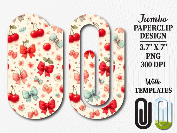 Coquette Cherry Bow Jumbo Paperclip PNG: A Versatile Design for Creative and Professional Use