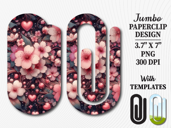 Dark Cherry Blossom Jumbo Paperclip PNG