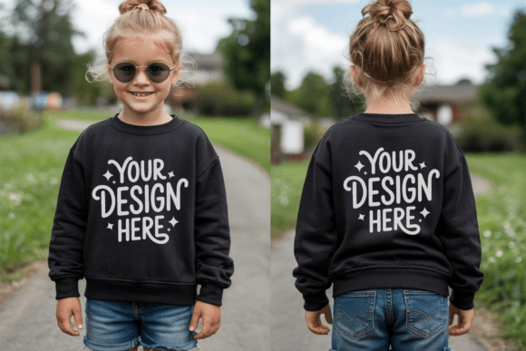 Evaluating the Kids Gildan 18000B Front and Back Mockup for Professional Presentations