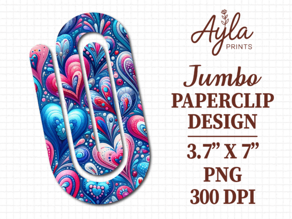 Floral Heart Art Jumbo Paperclip