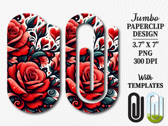 Gothic Red Rose Floral Jumbo Paperclip: A Stylish Addition to Your Creations