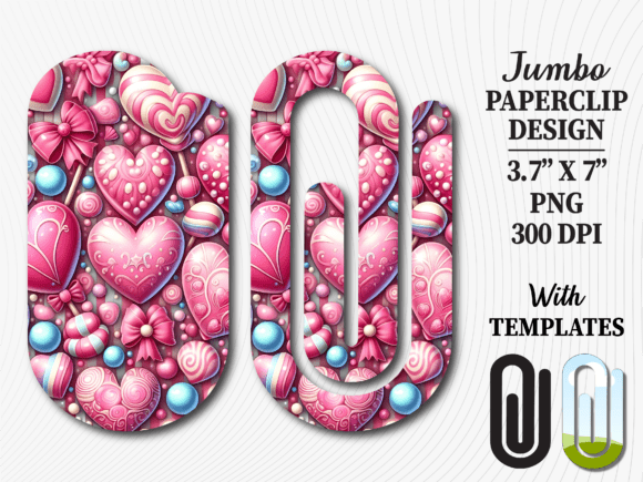 Hearts Valentine's Jumbo Paperclip Design