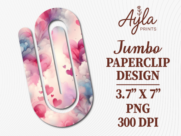 Ink Watercolor Clouds Jumbo Paperclip: A Versatile Design for Creative and Professional Use
