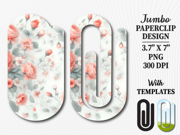 Pastel Floral Rose Jumbo Paperclip PNG: A Versatile Design for Creative and Professional Use