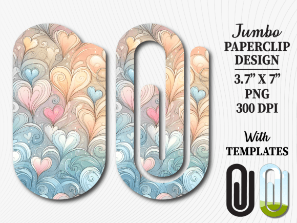 Pastel Heart Valentine's Day Paperclip: A Versatile Design for Creative Projects