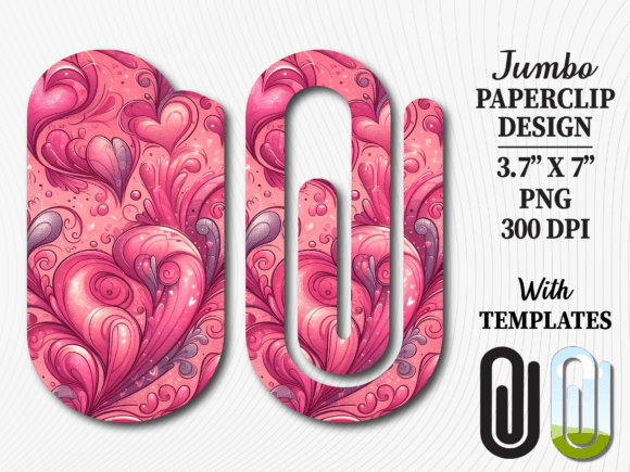 Pink Abstract Floral Jumbo Paperclip – A Creative Essential for Designers and Creators