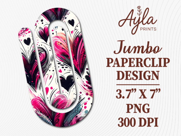 Pink Heart Valentine Day Jumbo Paperclip: A Versatile Design for Creative Projects