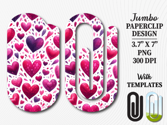 Pink Purple Heart Jumbo Paperclip Design – A Versatile and Vibrant Addition to Your Creations
