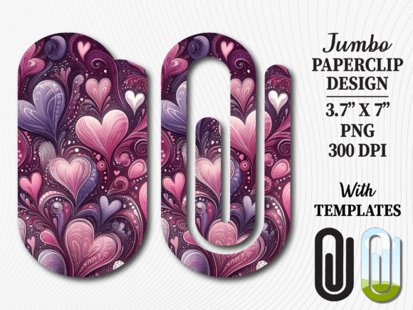 Purple Hearts Valentine's Day Paperclip Design
