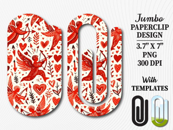 Red Cupid Valentine's Jumbo Paperclip Design