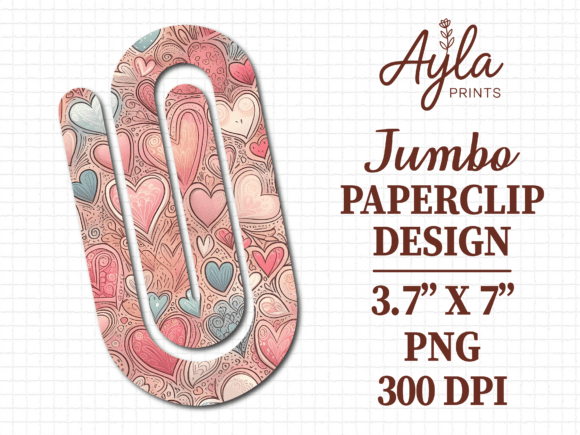 Shabby Chic Pastel Heart Jumbo Paperclip Sublimation Design: A Creative Digital Resource for All Occasions