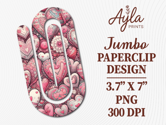 Sweetheart Pattern Jumbo Paperclip PNG