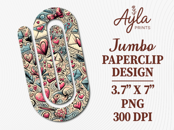 Vintage Love Letter Jumbo Paperclip PNG: A Versatile Design for Creative and Professional Use