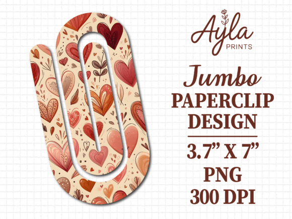 Vintage Shabby Heart Jumbo Paperclip PNG: A Versatile Design for Creative Projects